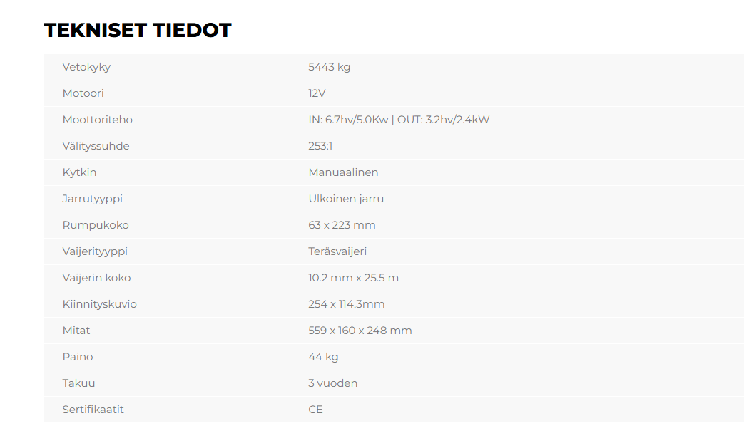 Warrior Samurai 12000 5400 kg 12 V vaijeri Gen2 - Image 6