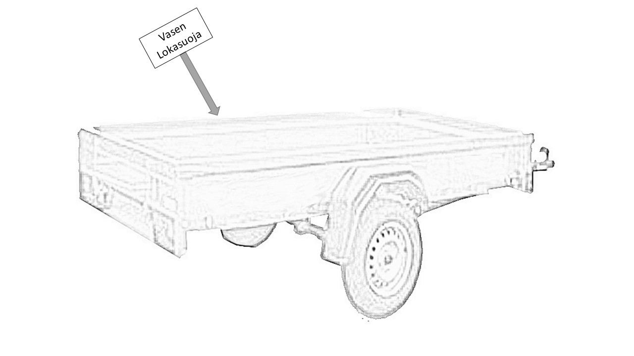Muovilokasuoja vasen 2-aks (musta) - Image 2