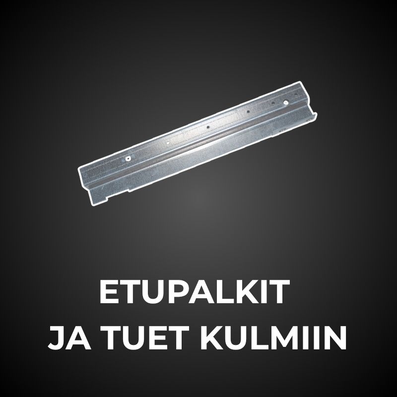 Etu- ja valopalkit, tuet kulmiin/sivuihin