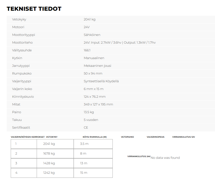 Warrior Titan 4500 2041 kg 24 V köydellä - Image 5
