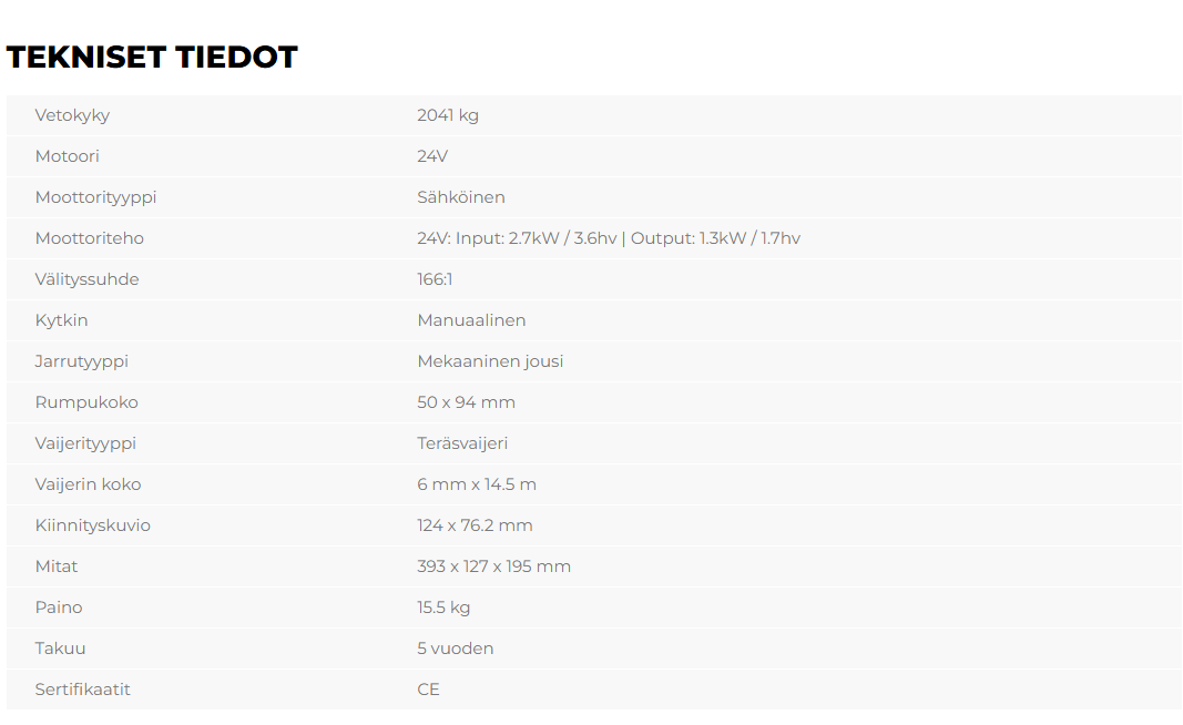 Warrior Titan 4500 2041 kg 12 V vaijeri - Image 6