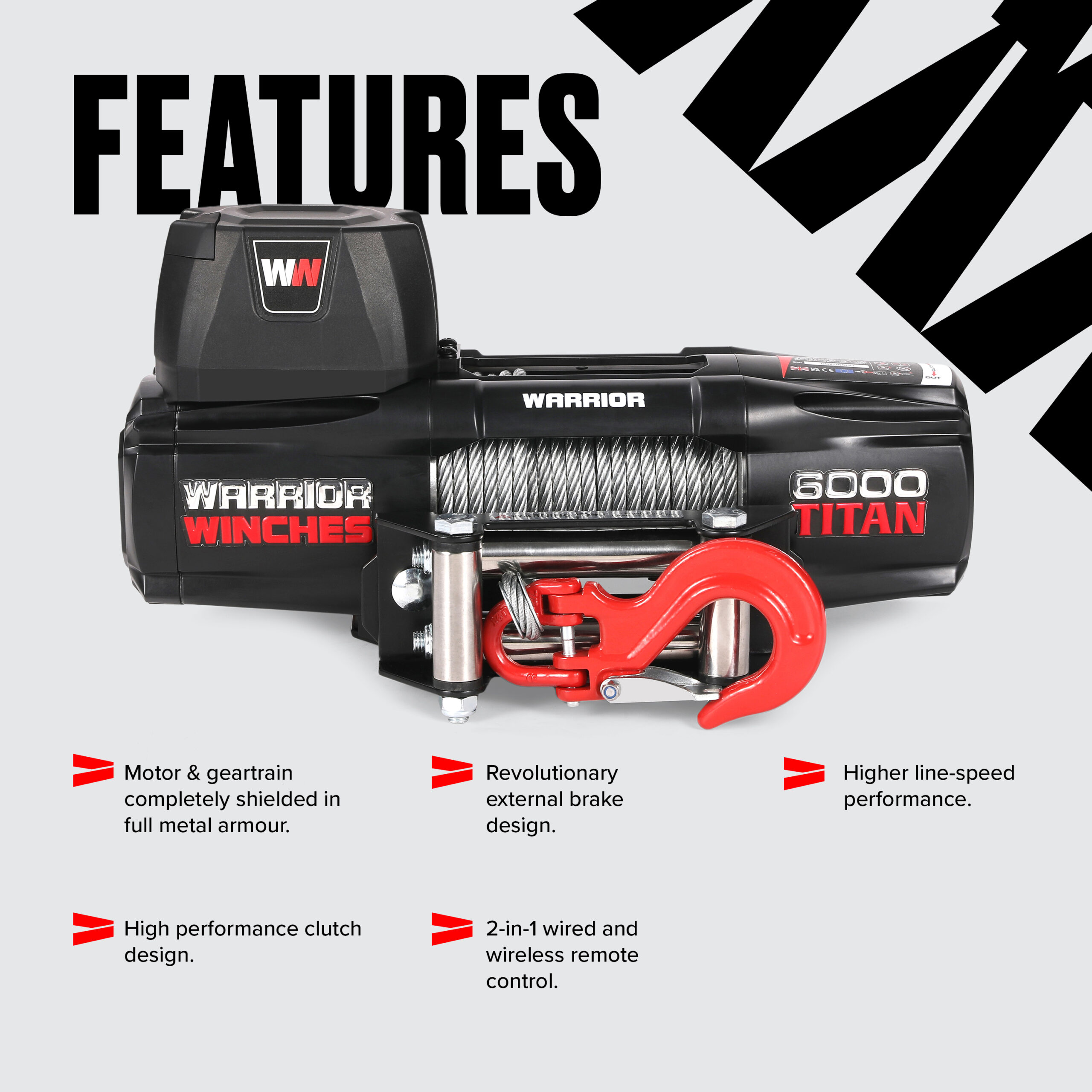 Warrior Titan 6000 2721 kg 12 V vaijeri - Image 3