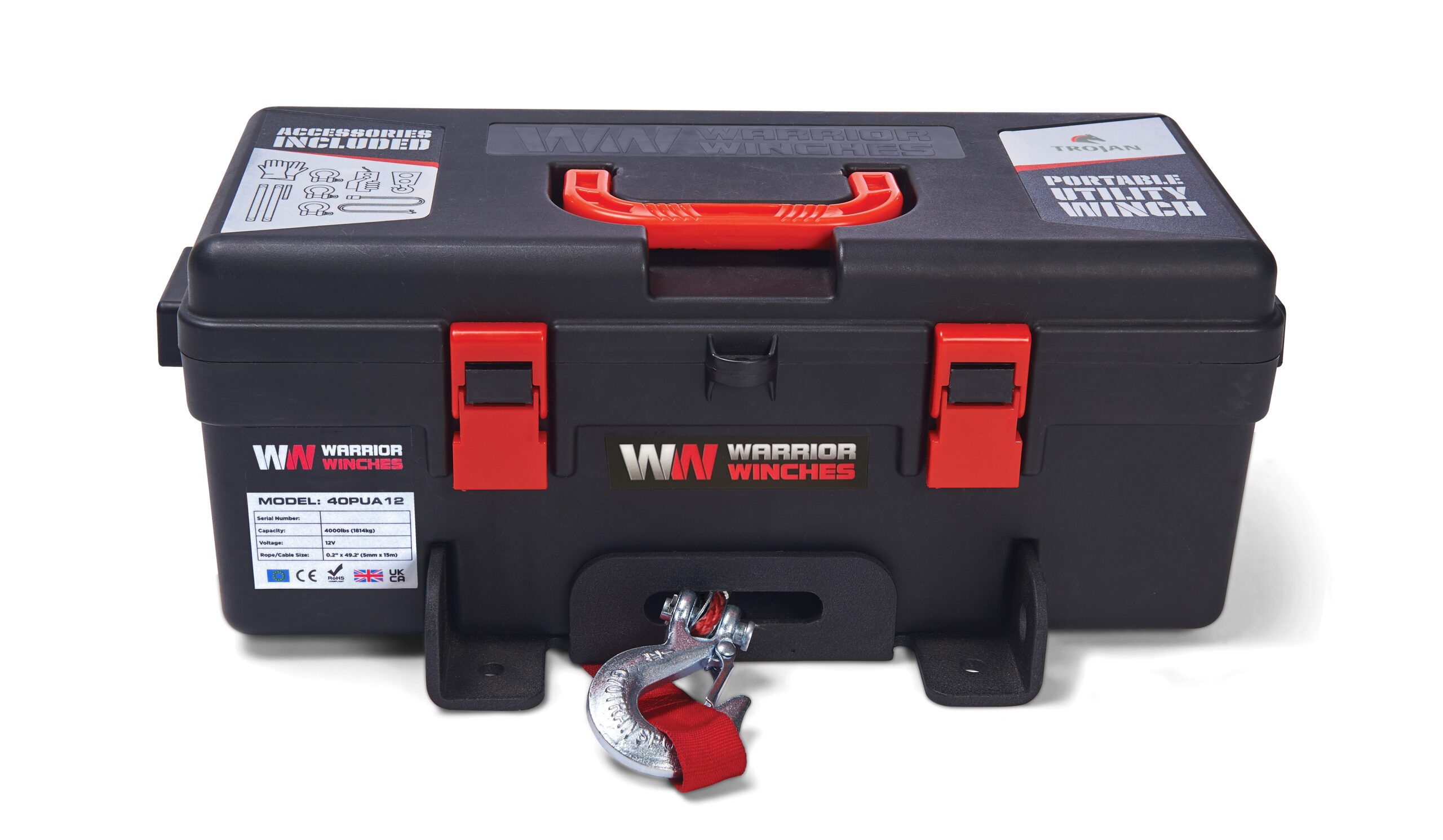 Warrior Trojan 4000 12 V 1814 kg kannettava köydellä - Image 2